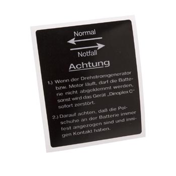 Motorraum-Aufkleber "Achtung Normal / Notfall..."