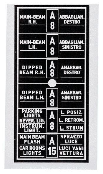 MAGNETI MARELLI Sicherungshalter-Aufkleber 6-Polig B
