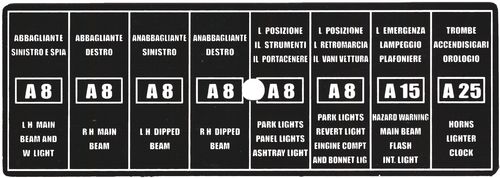 Sicherungshalter-Aufkleber 8-Polig C Ferrari Dino 246