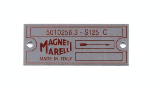 Verteilerplakette Magneti Marelli alu/rot