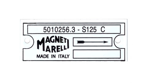 Verteilerplakette MagnetiMarelli weiss/schwarz