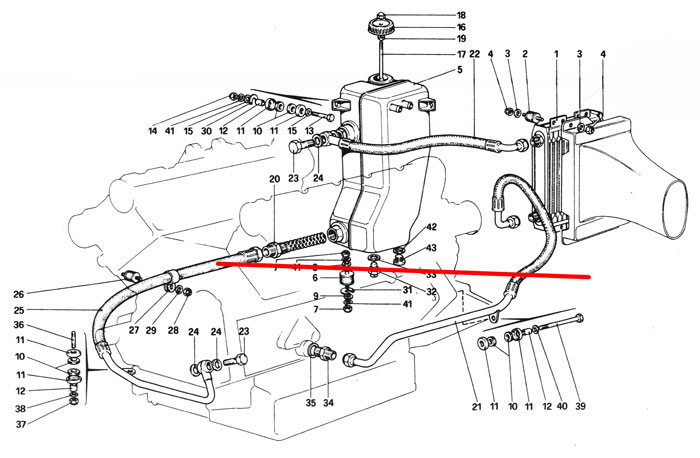 Oil Pressure Hose Oil Tank/Engine
