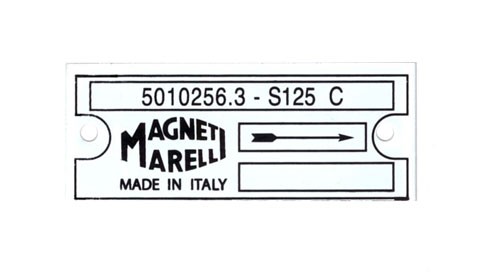 Verteilerplakette Magneti Marelli weiss/schwarz